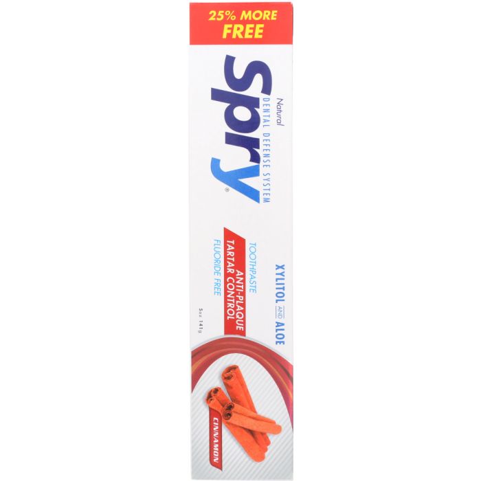 SPRY: Cinnamon Toothpaste Flouride Free, 4 oz