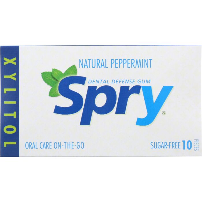 SPRY: Chewing Gum Peppermint, 10 Pieces