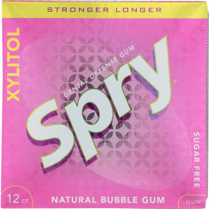 SPRY: Stronger Longer Bubble Gum Xylitol Gum, 12 pc