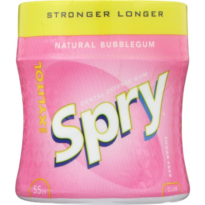 SPRY: Stronger Longer Bubble Gum Xylitol Gum, 55 pc