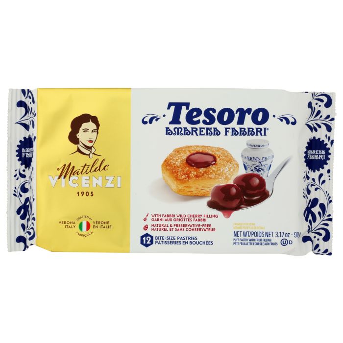 FABBRI: Tesoro Pastry with Wild Cherry Filling, 3.17 oz