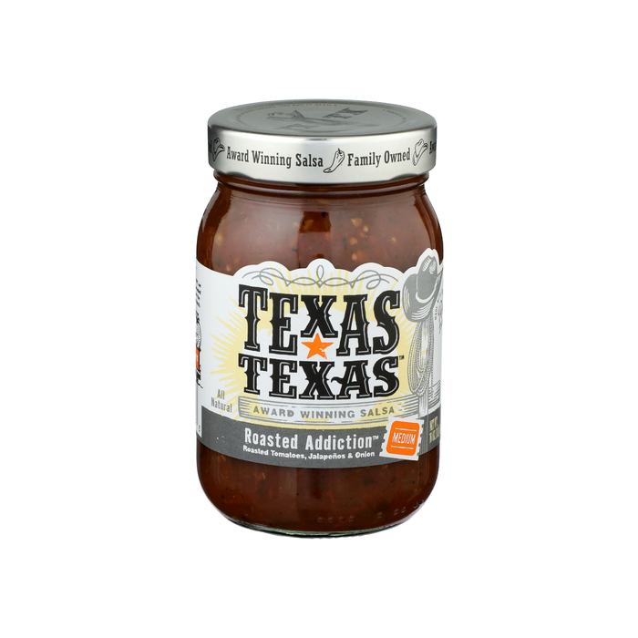 TEXAS TEXAS: Roasted Addiction Medium Salsa, 16 oz.