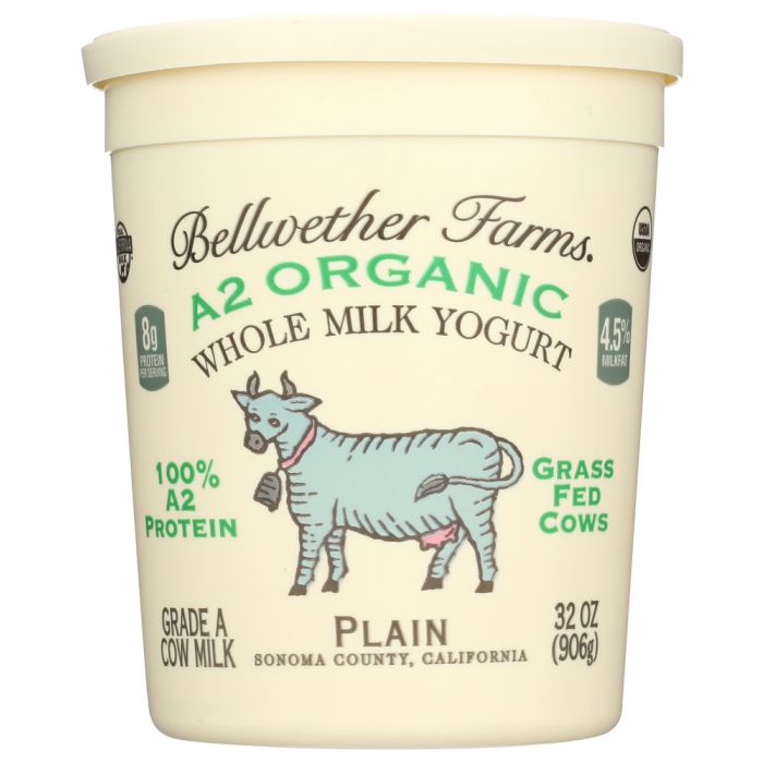 BELLWETHER FARMS: Organic Whole Milk Yogurt Plain, 32 oz