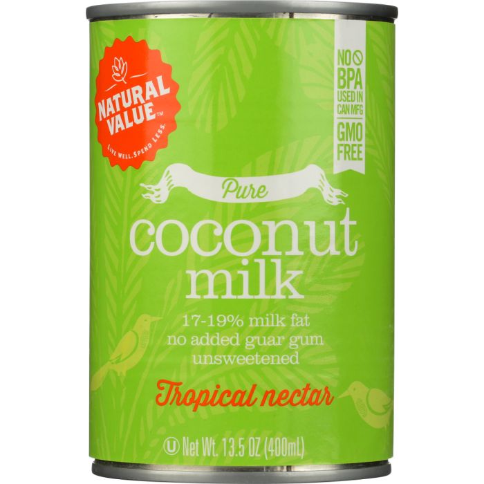 NATURAL VALUE: Pure Coconut Milk, 13.5 oz