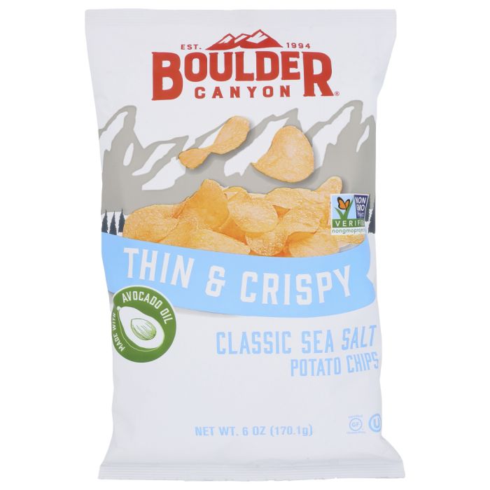 BOULDER CANYON: Thin Crispy Classic Sea Salt Potato Chips, 6 oz