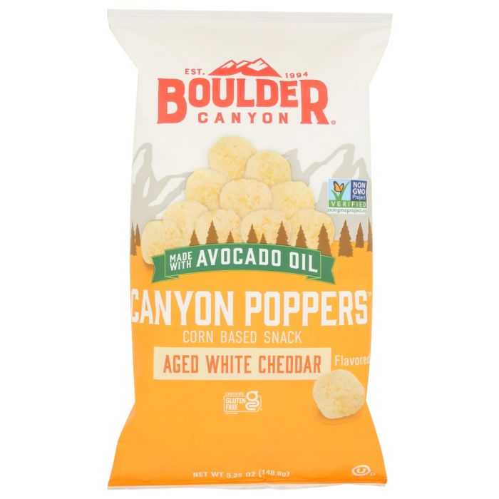 BOULDER CANYON: Canyon Poppers Aged White Cheddar, 5.25 oz