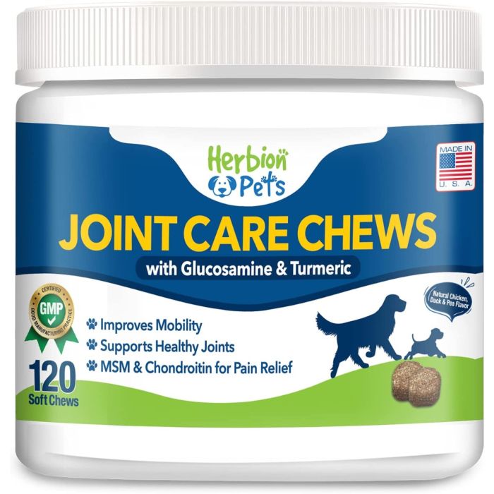 HERBION NATURALS: Tablet Pet Joint Care Chw, 120 tb