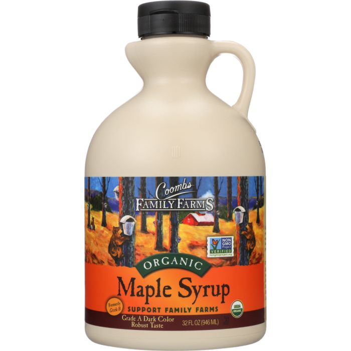COOMBS FAMILY FARMS: Grade A Organic Maple Syrup Dark Color, 32 oz