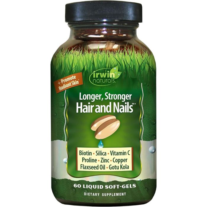 IRWIN NATURALS: Longer, Stronger Hair and Nails, 60 sg