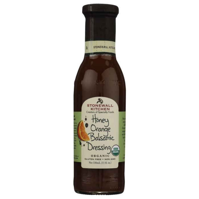 STONEWALL KITCHEN: Organic Honey Orange Balsamic Dressing, 11 fo