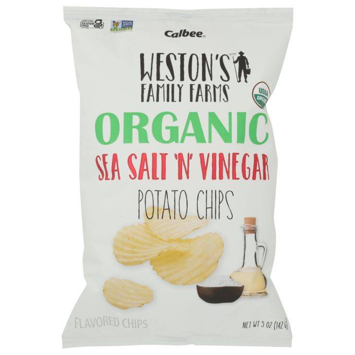 WESTONS FAMILY FARMS: Organic Sea Salt N Vinegar Potato Chips, 5 oz