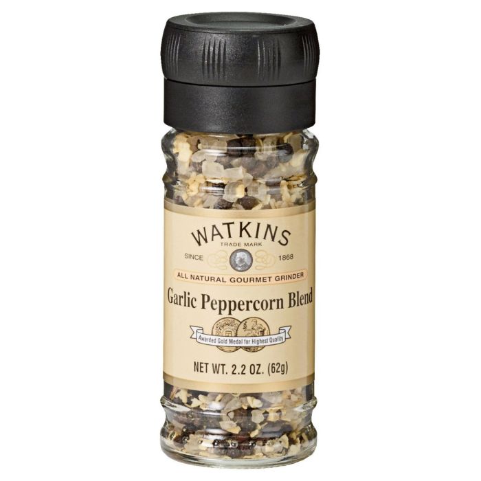 WATKINS: Garlic Peppercorn Blend Grinder, 2.2 oz