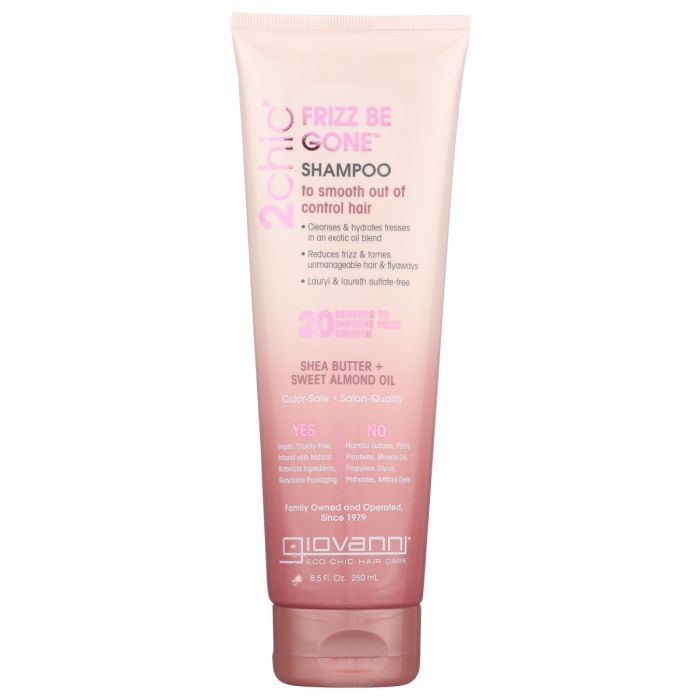 GIOVANNI COSMETICS: 2Chic Frizz Be Gone Shampoo Shea Butter & Sweet Almond Oil, 8.5 oz
