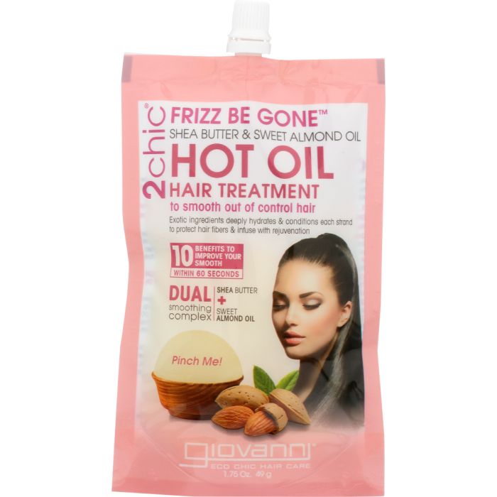 GIOVANNI COSMETICS: 2Chic Frizz Be Gone Hot Oil Hair Treatment Shea Butter & Sweet Almond Oil, 1.75 oz
