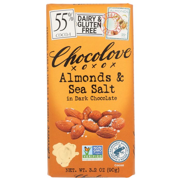 CHOCOLOVE: Almonds and Sea Salt in Dark Chocolate, 3.2 oz