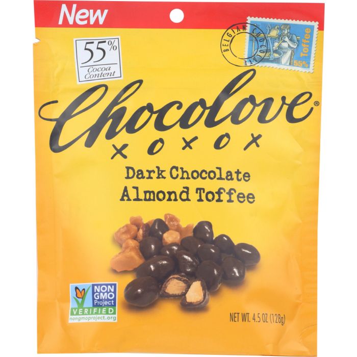 CHOCOLOVE: Dark Chocolate Almond Toffee, 4.5 oz