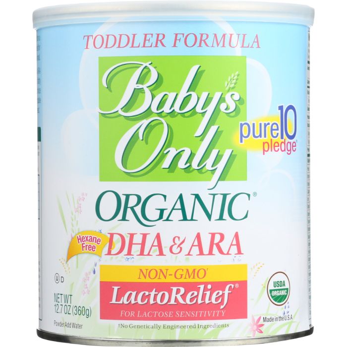 BABYS ONLY ORGANIC: Toddler Formula LactoRelief Iron Fortified, 12.7 Oz