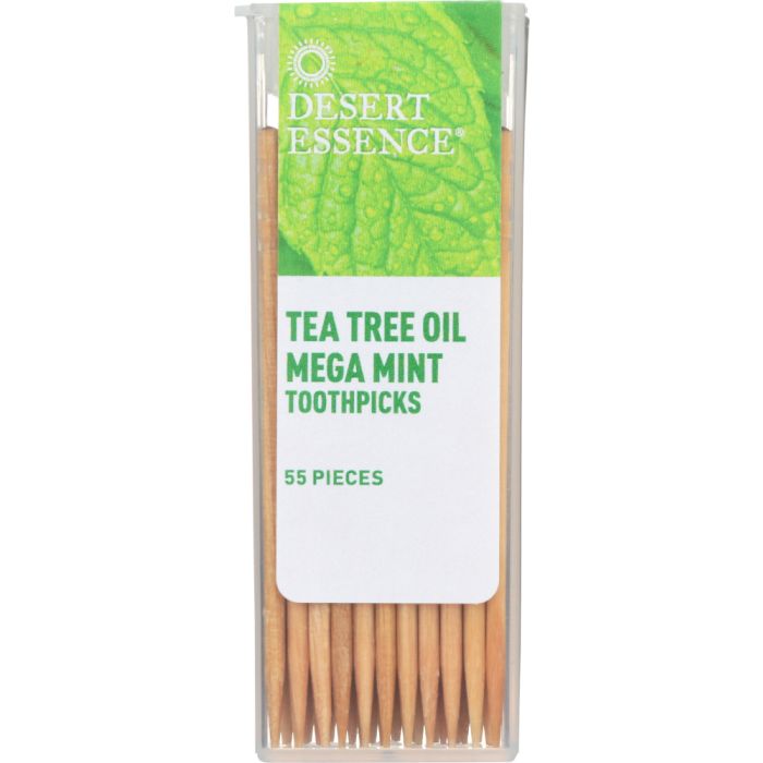 DESERT ESSENCE: Tea Tree Oil Mega Mint Toothpicks, 1 ea