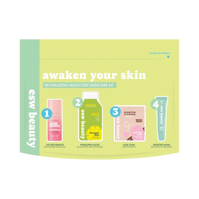 ESW BEAUTY: Awaken Your Skin Revitalizing 4 Step Skincare Kit, 4 pc