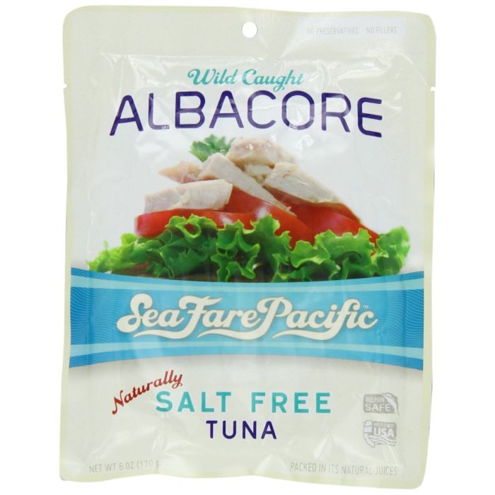 SEAFARE PACIFIC: Albacore Naturally Salt Free Tuna, 6 oz