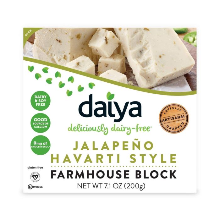 DAIYA: Jalapeño Havarti Style Block, 7.1 oz