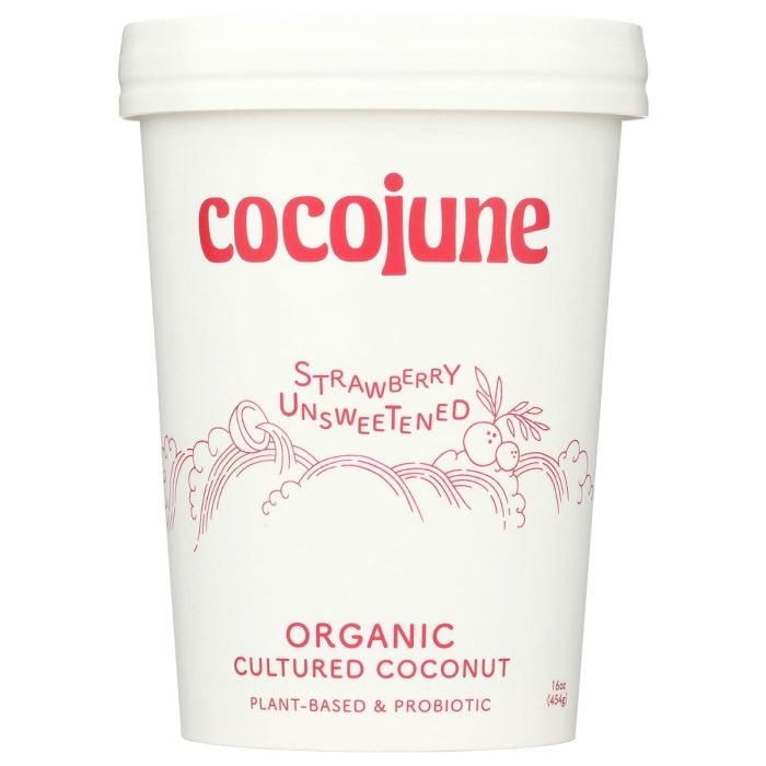 COCOJUNE: Organic Unsweetened Strawberry Cultured Coconut, 16 oz