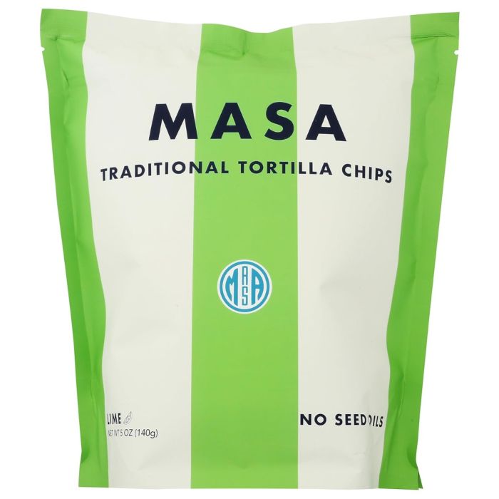 MASA: Traditional Tortilla Chips Lime, 5 oz