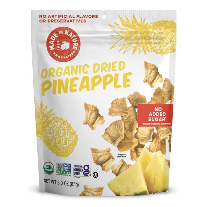 MADE IN NATURE: Organic Dried Pineapple, 3 oz