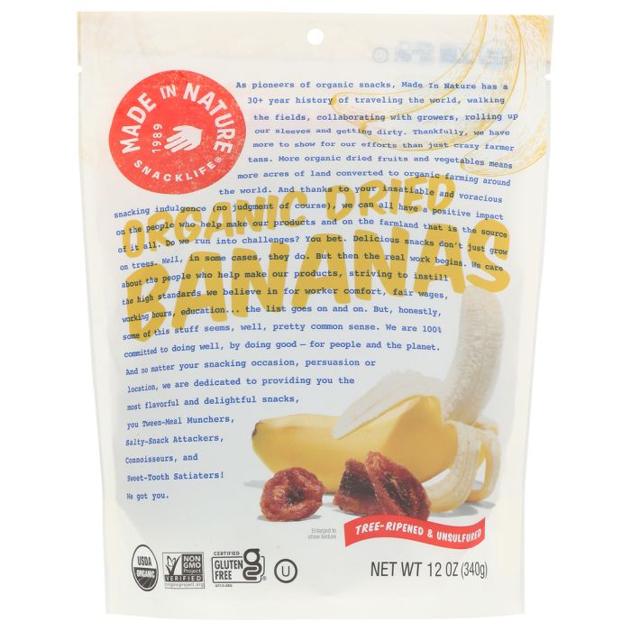 MADE IN NATURE: Organic Dried Banana, 14 oz