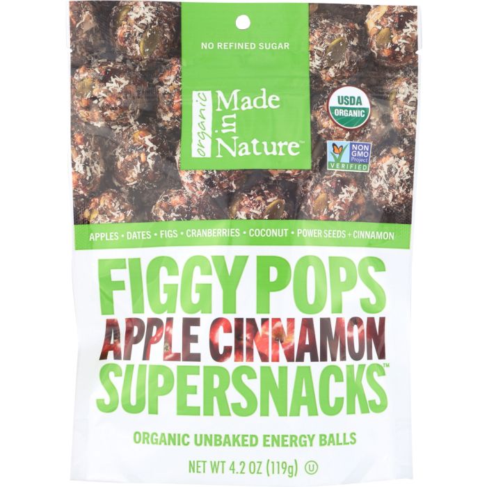 MADE IN NATURE: Organic Figgy Pops Apple Cinnamon, 4.2 oz