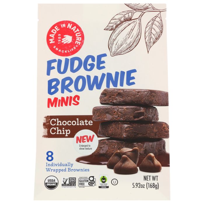 MADE IN NATURE: Brownie Minis Choc Chip, 5.92 oz