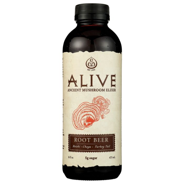 GTS LIVING FOODS: Alive Adaptogenic Pu-erh Tea Root Beer, 16 oz