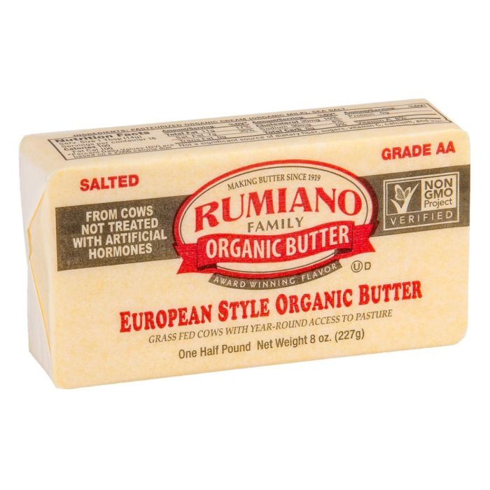 RUMIANO FAMILY: Organic Salted Butter, 8 oz