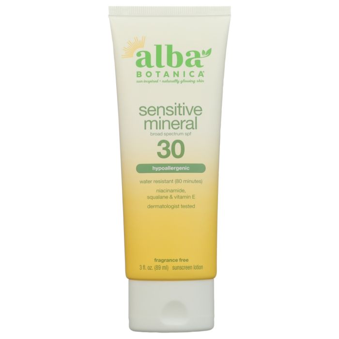 ALBA BOTANICA: Sensitive Mineral Sunscreen Lotion SPF 30, 3 fo