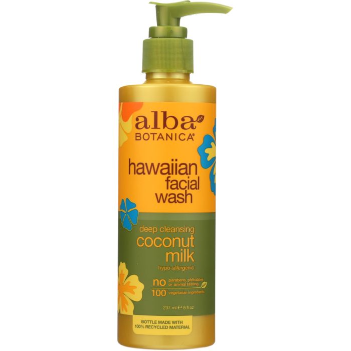 ALBA BOTANICA: Hawaiian Facial Wash Coconut Milk, 8 oz