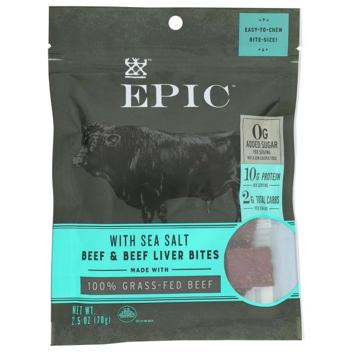 EPIC: Beef Liver Bites with Sea Salt, 2.5 oz