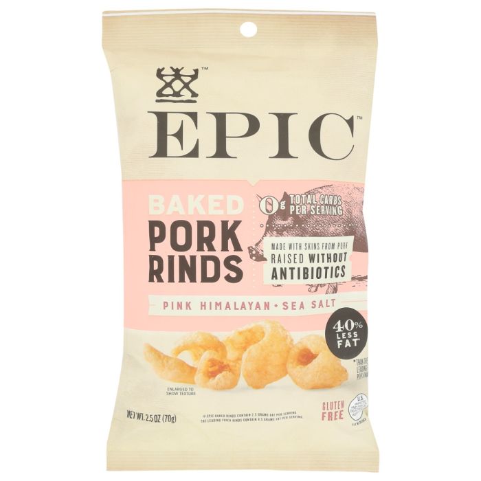 EPIC: Himalayan Pink Sea Salt Baked Pork Rinds, 2.5 oz