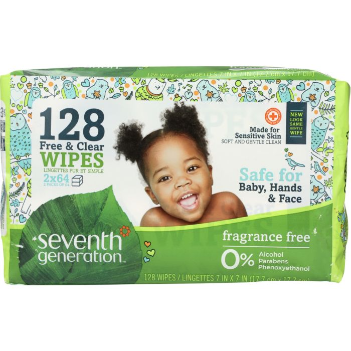 SEVENTH GENERATION: Free and Clear Baby Wipes, 128 pc
