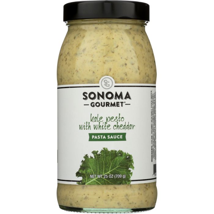 SONOMA GOURMET: Sauce Pasta Kale Pesto White Cheddar, 25 OZ