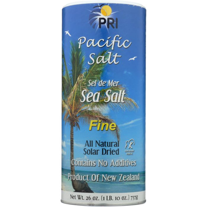 PACIFIC SALT: Sea Salt Fine All Natural Solar Dried, 26 oz