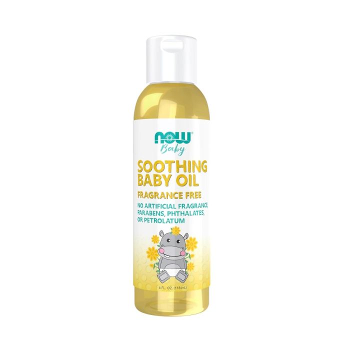 NOW: Soothing Baby Oil Fragrance Free, 4 fo