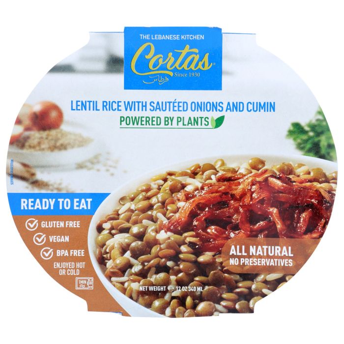CORTAS: Lentil Rice With Onions & Cumin Ready To Eat Meal, 12 oz