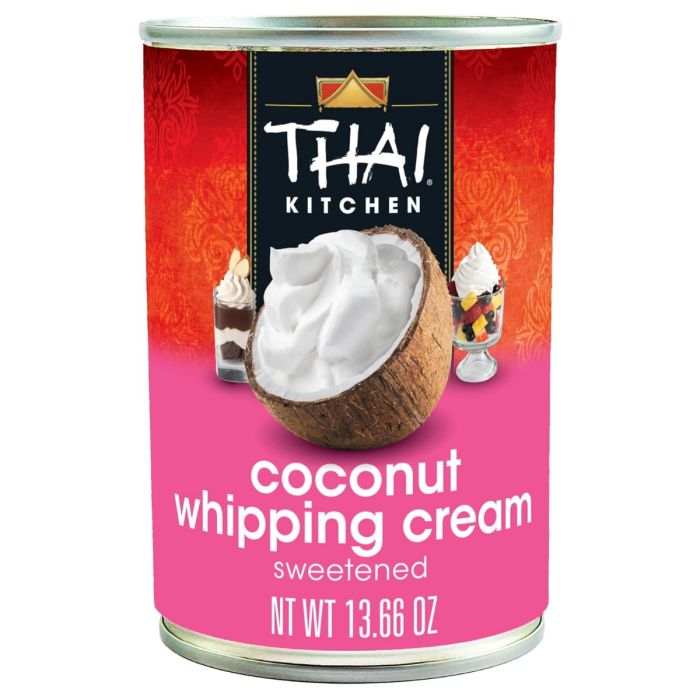 THAI KITCHEN: Sweetened Coconut Whipping Cream, 13.66 fo
