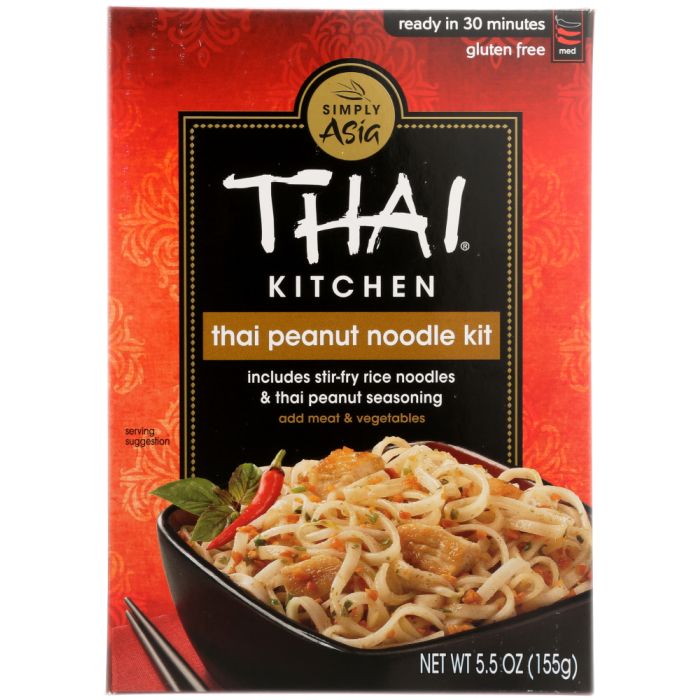 THAI KITCHEN: Thai Peanut Noodle Kit Stir Fry Rice Noodles & Thai Peanut Seasoning, 5.5 oz