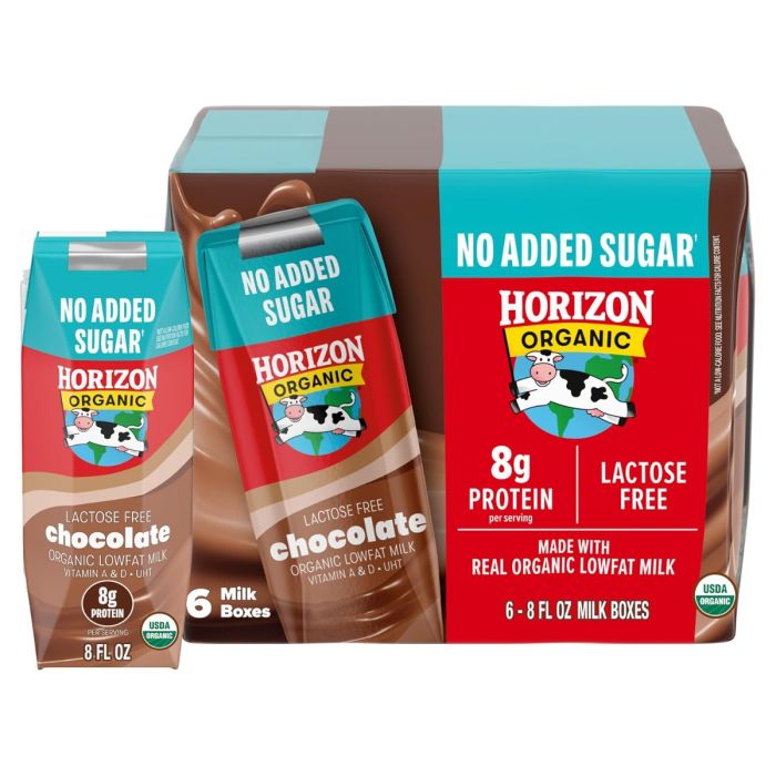 HORIZON: Organic No Added Sugar 1 Percent Lowfat Chocolate Milk 6 Ct, 48 fo
