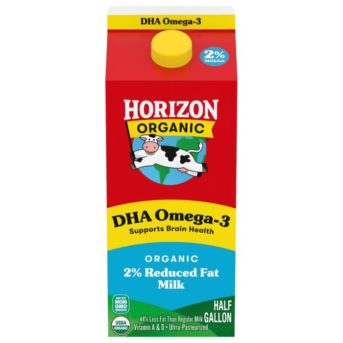 HORIZON: Organic 2% Reduced Fat Milk with DHA Omega-3, 64 oz