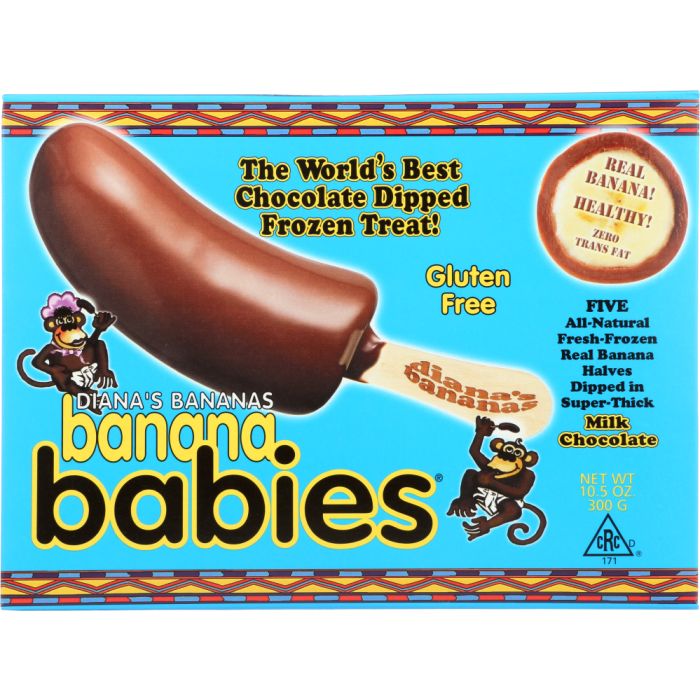 DIANA'S BANANAS: Frozen Banana Babies Milk Chocolate, 10.5 oz