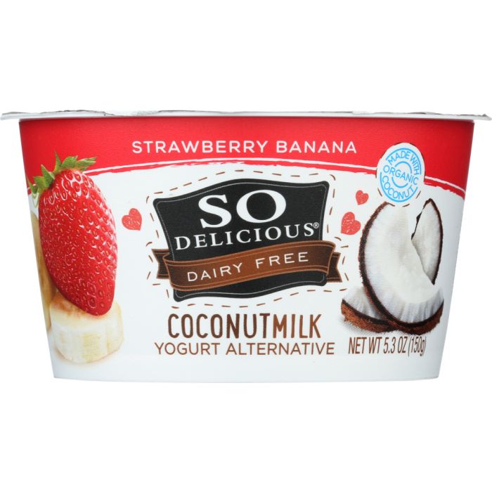 SO DELICIOUS: Strawberry Banana Coconut Milk Yogurt Alternative, 5.3 oz