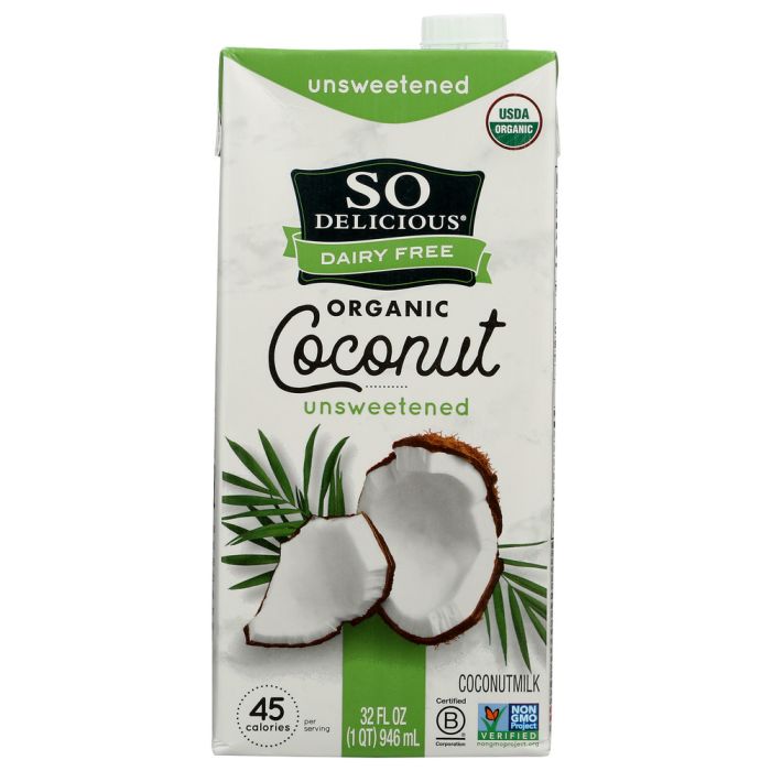 SO DELICIOUS: Organic Coconut Milk Dairy Free Unsweetened, 32 Oz