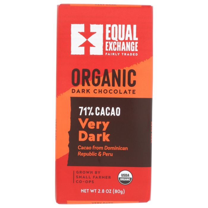 EQUAL EXCHANGE: Organic Very Dark Chocolate 71 Percent Cacao,  2.8 oz